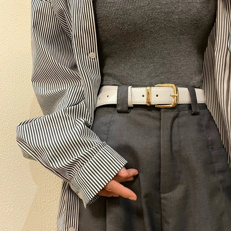 The Almara Belt | Minimal Black Leather Belt