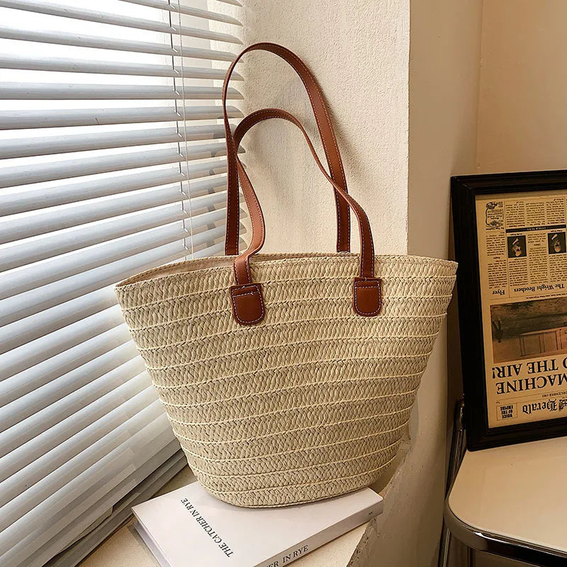 The Riviera Tote | Structured Woven Tote Bag