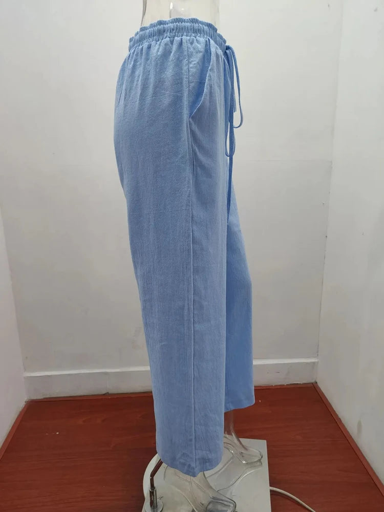 The Florence Linen Trousers | High-Waisted Relaxed Linen Pants