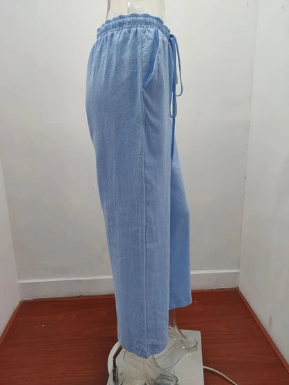 The Florence Linen Trousers | High-Waisted Relaxed Linen Pants