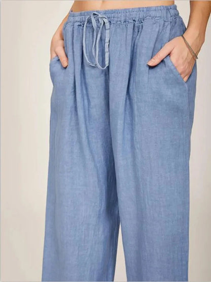 The Florence Linen Trousers | High-Waisted Relaxed Linen Pants