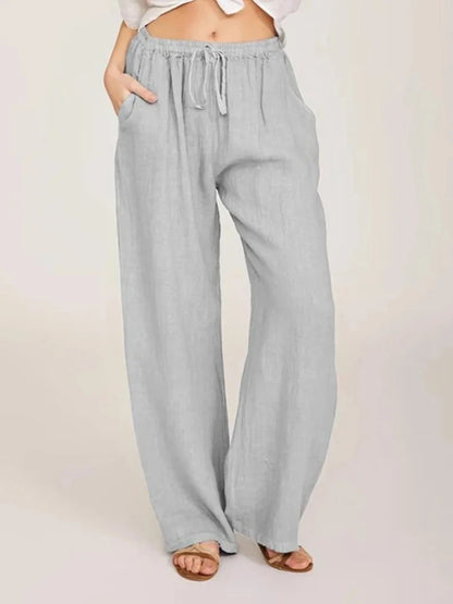 The Florence Linen Trousers | High-Waisted Relaxed Linen Pants