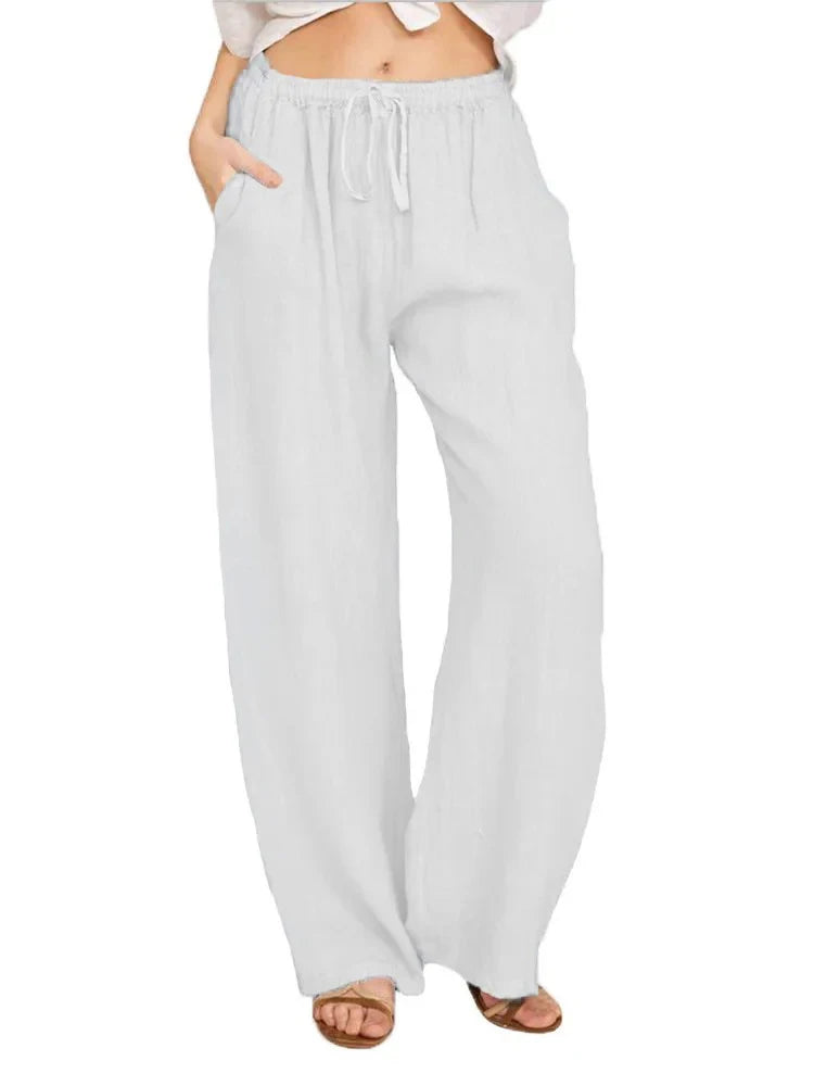 The Florence Linen Trousers | High-Waisted Relaxed Linen Pants