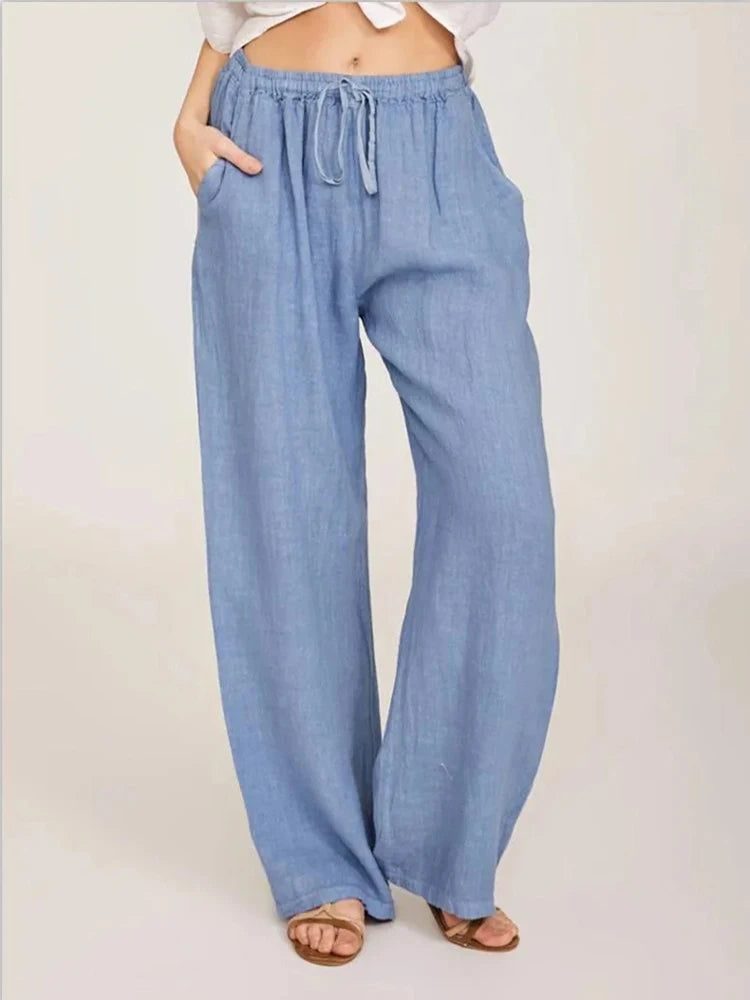 The Florence Linen Trousers | High-Waisted Relaxed Linen Pants