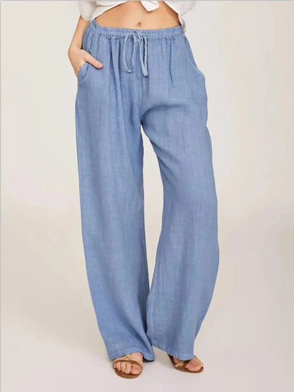 The Florence Linen Trousers | High-Waisted Relaxed Linen Pants