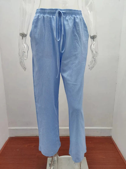 The Florence Linen Trousers | High-Waisted Relaxed Linen Pants