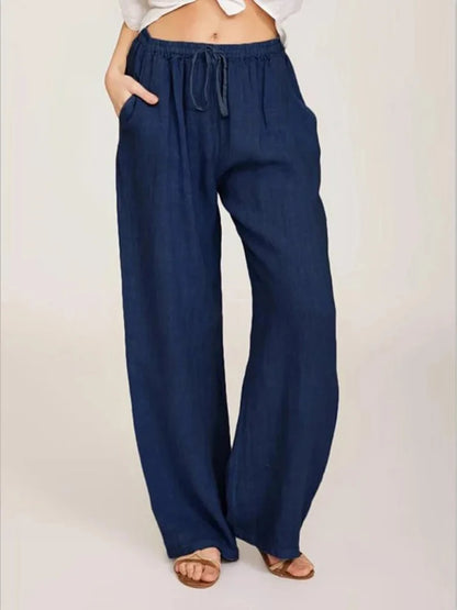 The Florence Linen Trousers | High-Waisted Relaxed Linen Pants