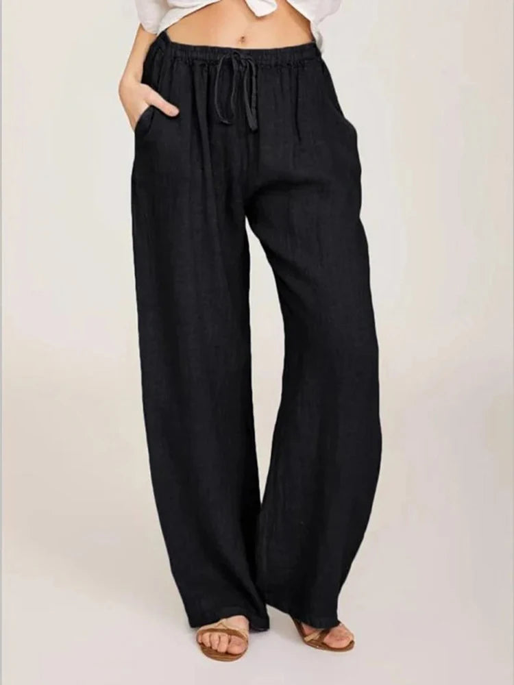 The Florence Linen Trousers | High-Waisted Relaxed Linen Pants