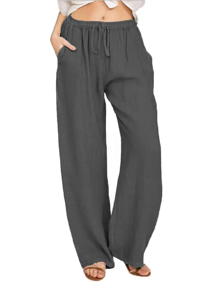 The Florence Linen Trousers | High-Waisted Relaxed Linen Pants