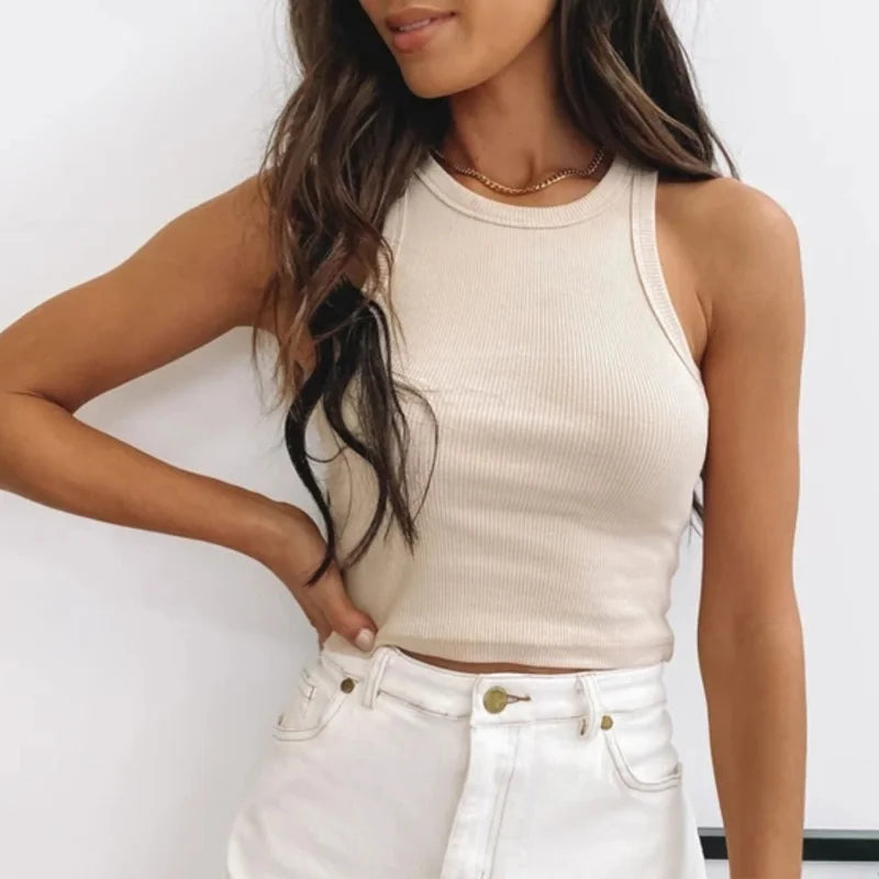 The Helenna Ribbed Tank | Fitted Knit Top