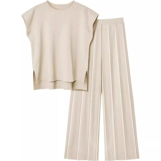 The Monaco Set | Sleeveless Top & Wide-Leg Trousers
