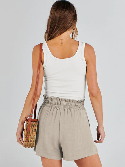 The Isla Linen Shorts | High-Waisted Tailored Linen Shorts