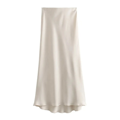 The Vianté Skirt | Timeless Satin Midi Skirt