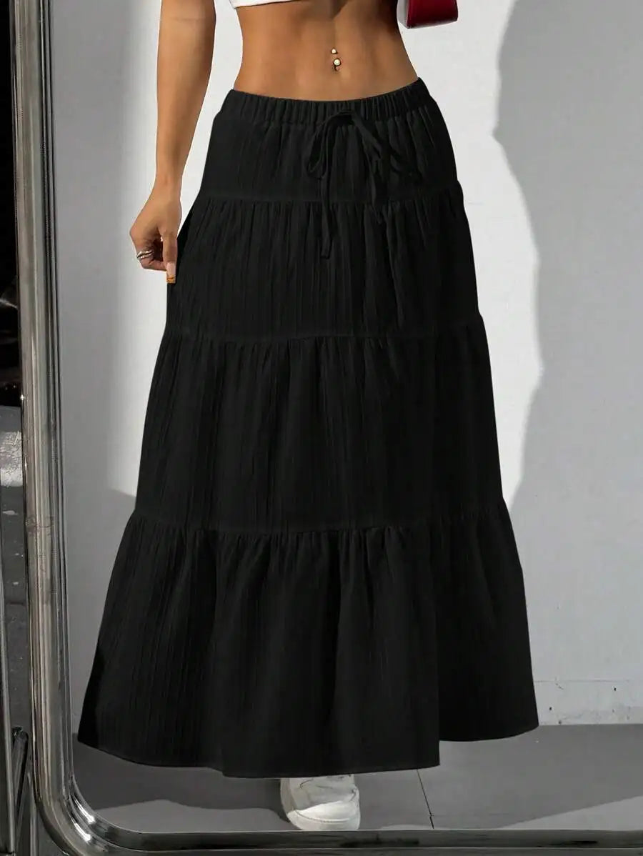 The Madeleine Skirt | Satin High-Waisted Midi