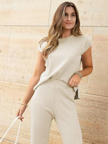 The Monaco Set | Sleeveless Top & Wide-Leg Trousers