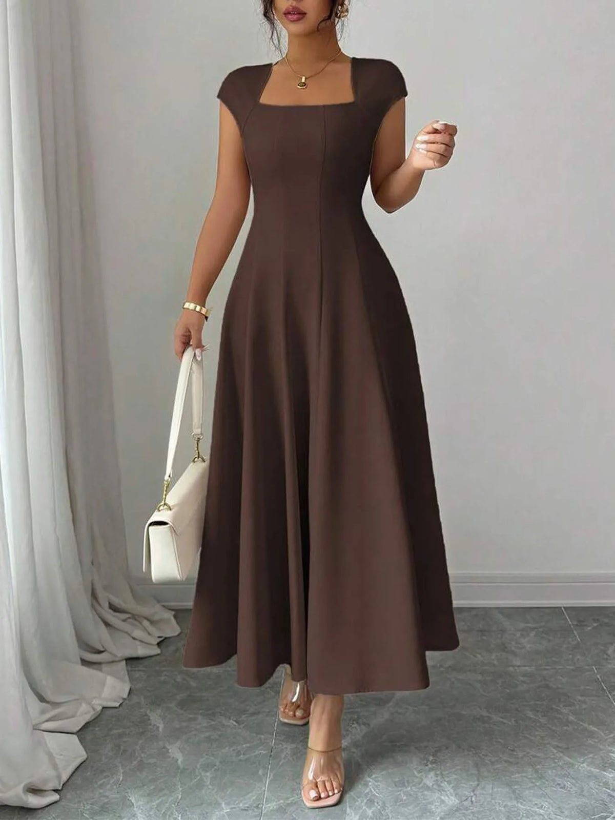 The Eleanor Wrap Midi Dress | A-Line Wrap Midi Dress