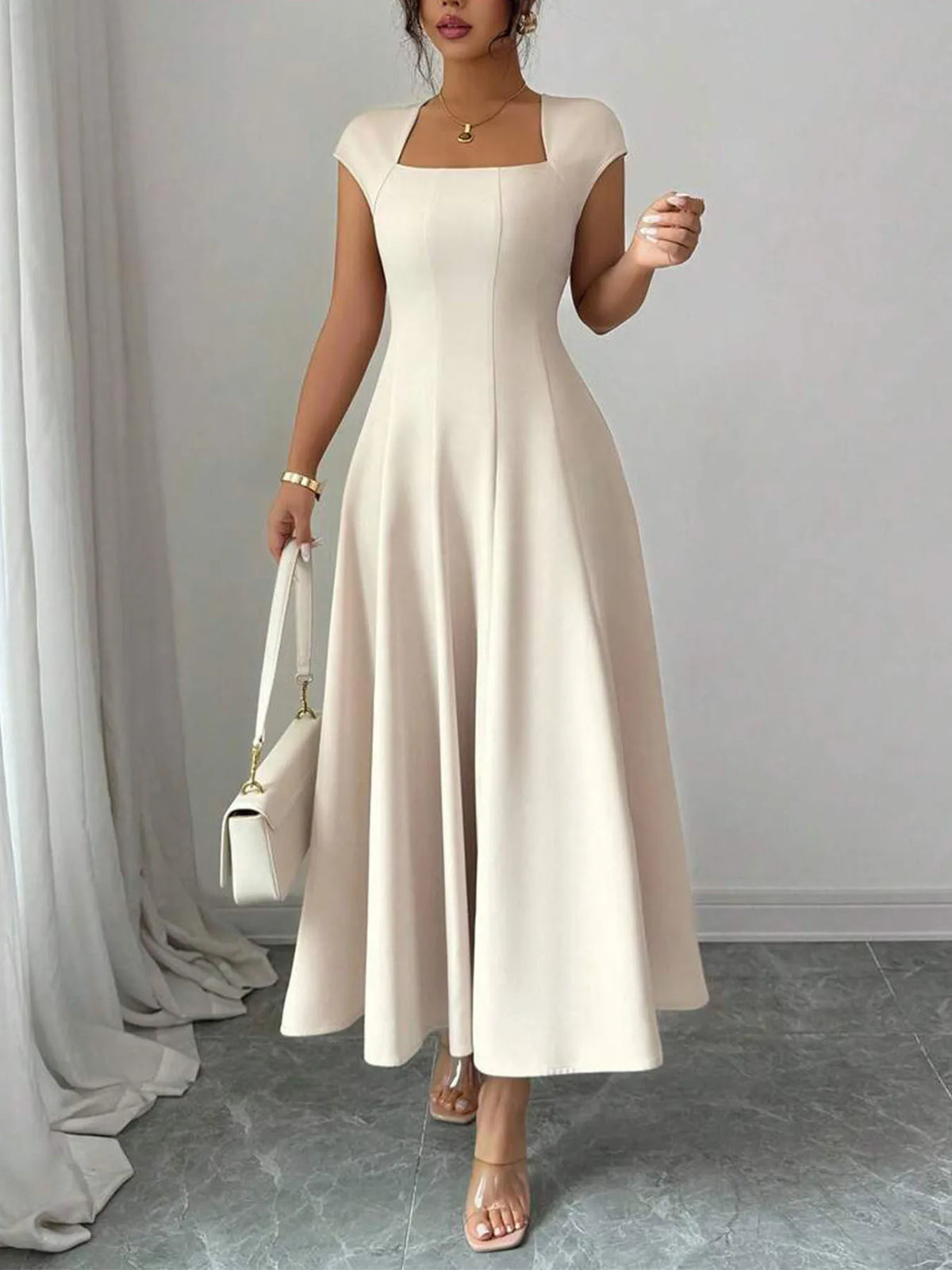 The Eleanor Wrap Midi Dress | A-Line Wrap Midi Dress