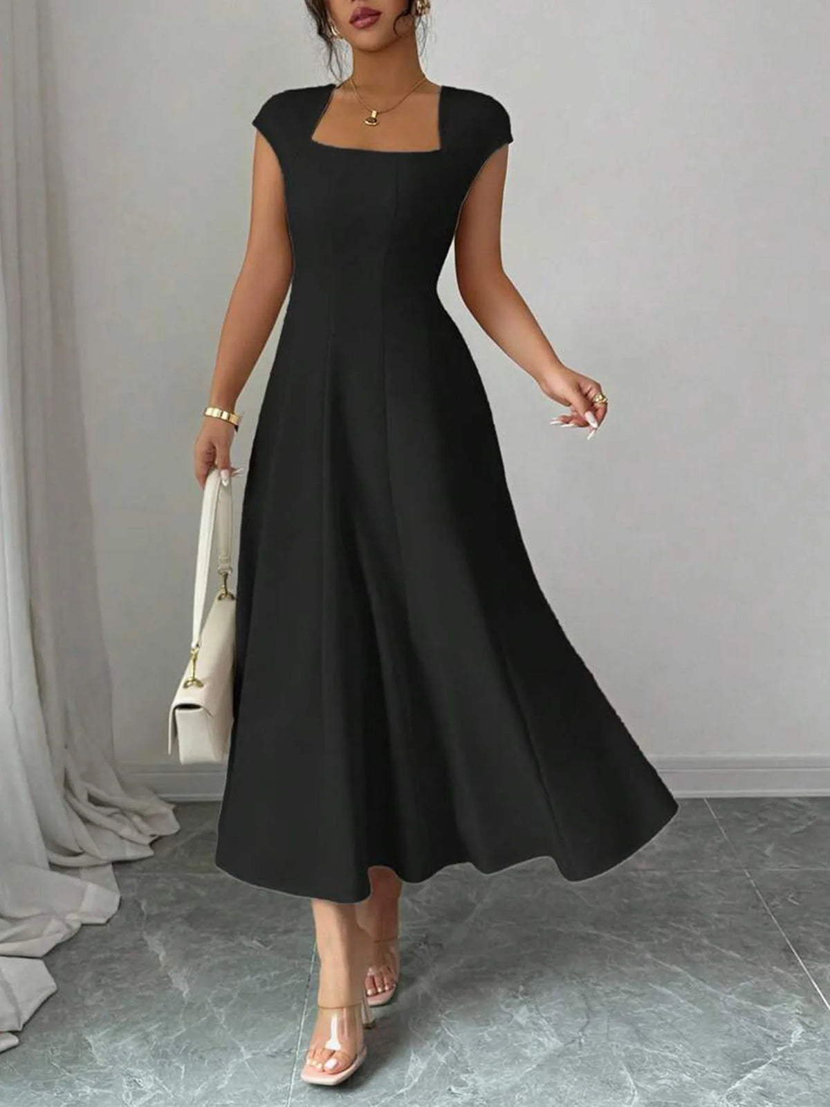 The Eleanor Wrap Midi Dress | A-Line Wrap Midi Dress