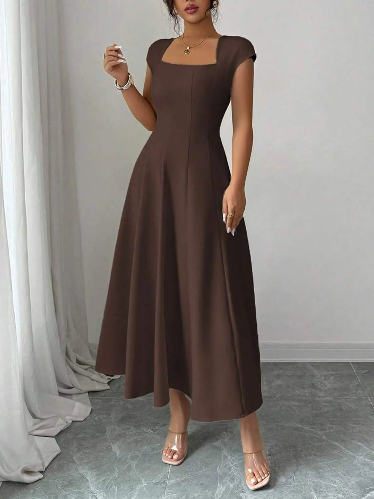 The Eleanor Wrap Midi Dress | A-Line Wrap Midi Dress