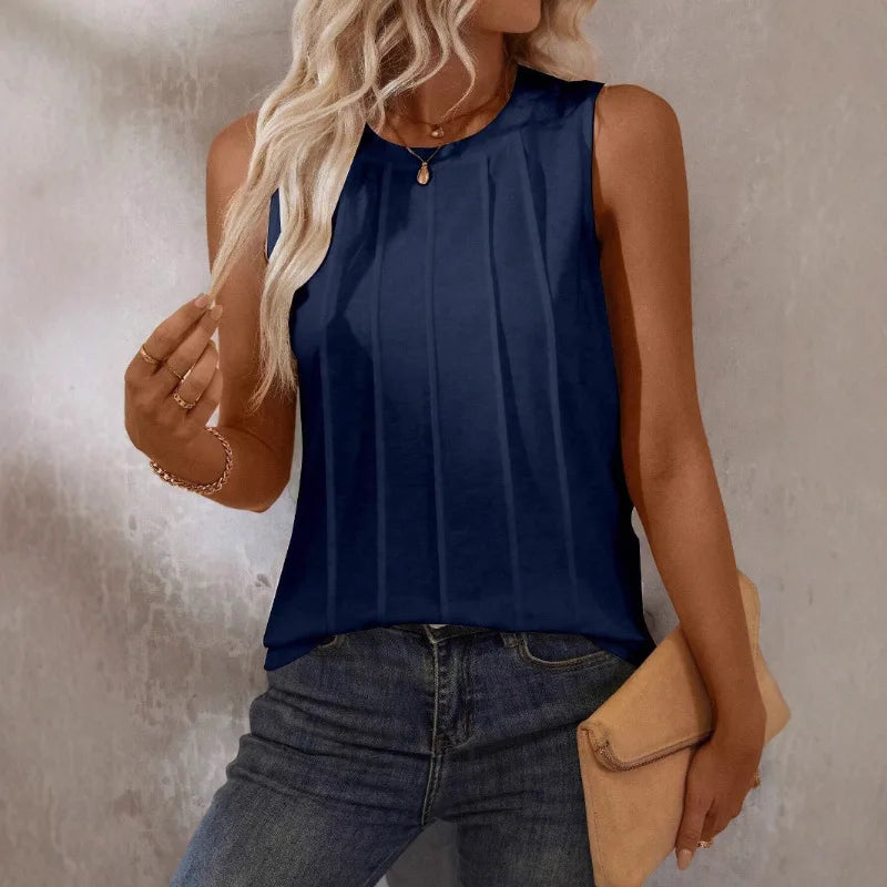 The Sienna Knit Tank | Sleeveless Round Neck Top