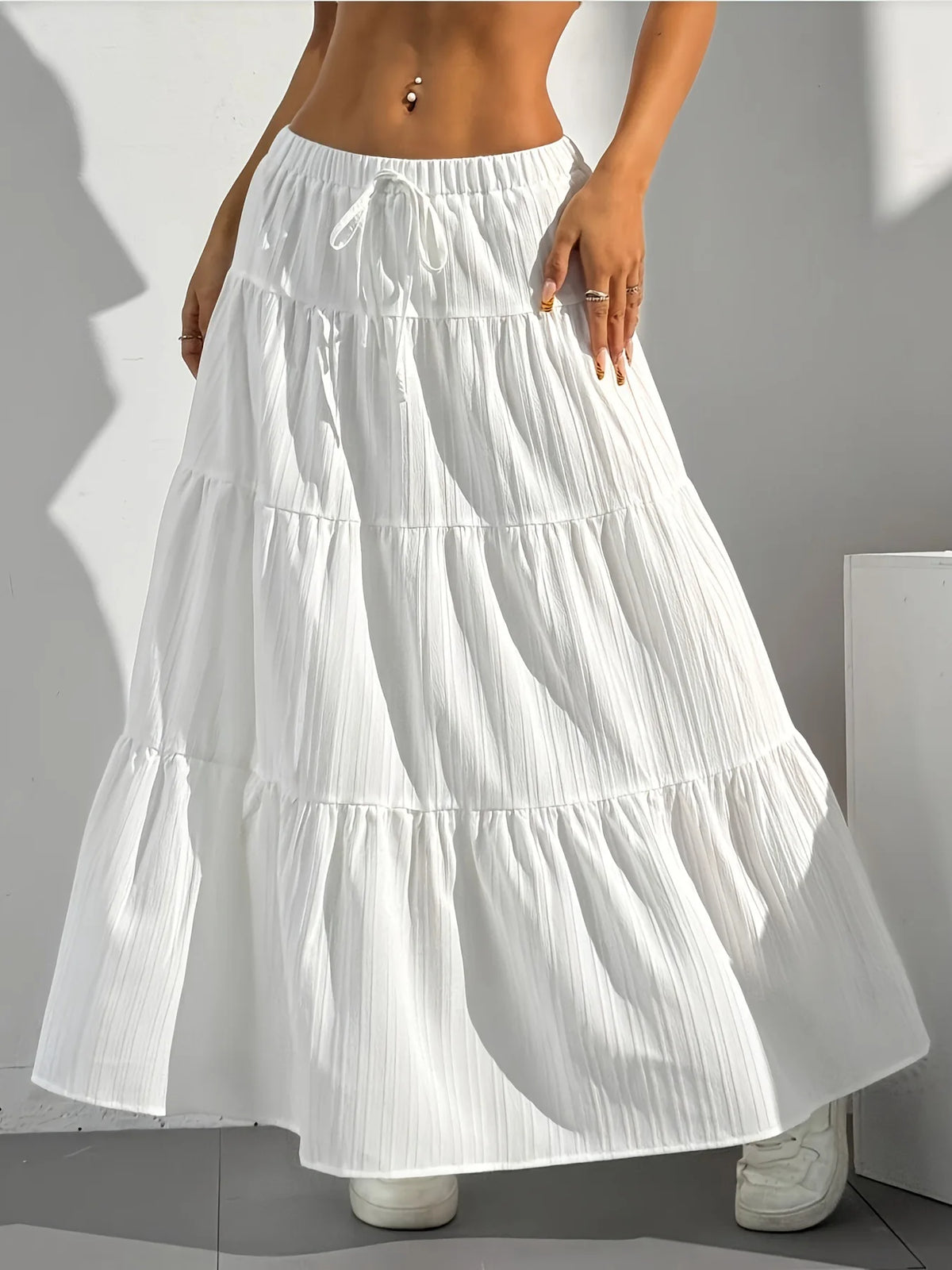 The Madeleine Skirt | Satin High-Waisted Midi
