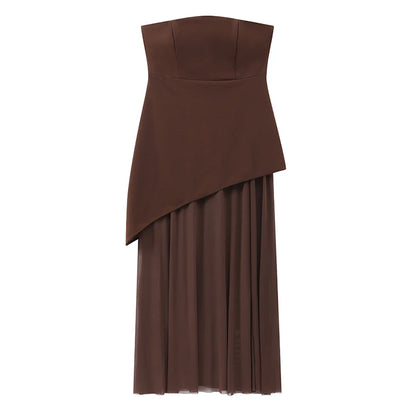 The Valentina Mesh Maxi Dress | Strapless Maxi Dress
