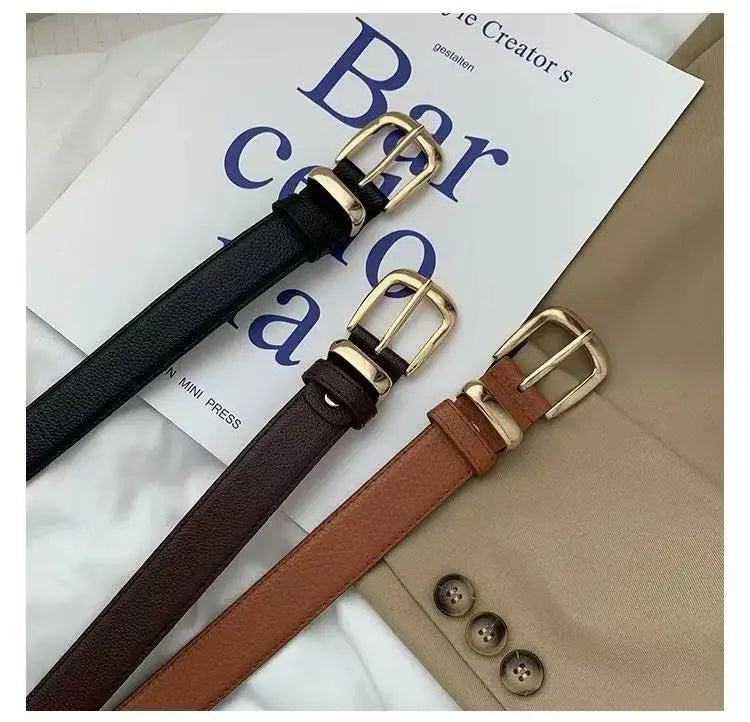 The Almara Belt | Minimal Black Leather Belt
