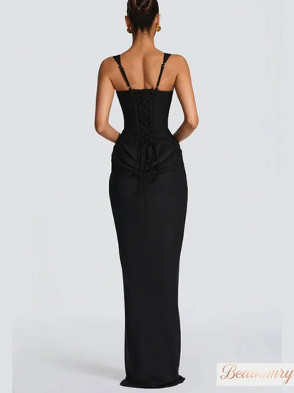 The Genevieve Pleated Midi Dress | Square Neck Midi Dress