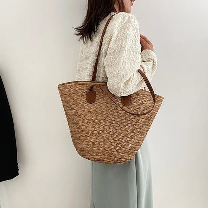 The Riviera Tote | Structured Woven Tote Bag