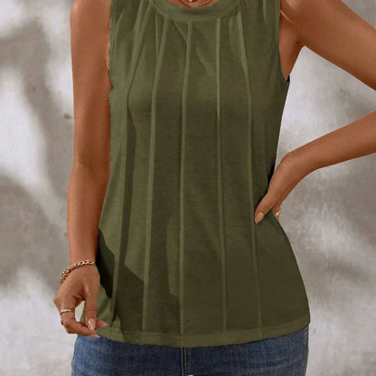 The Sienna Knit Tank | Sleeveless Round Neck Top