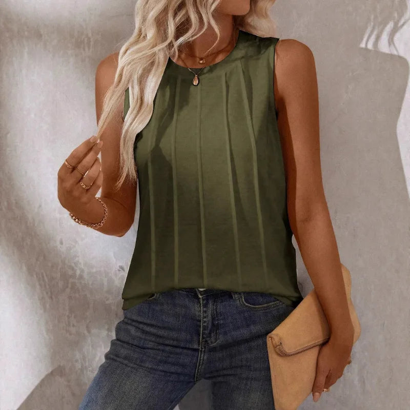 The Sienna Knit Tank | Sleeveless Round Neck Top