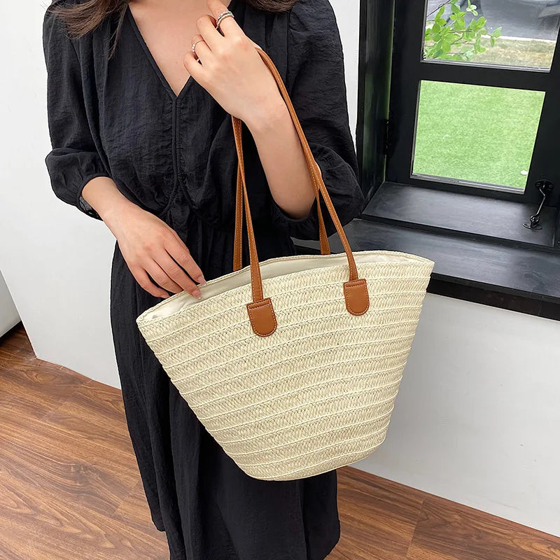 The Riviera Tote | Structured Woven Tote Bag