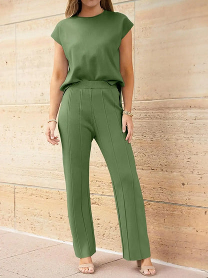 The Monaco Set | Sleeveless Top & Wide-Leg Trousers