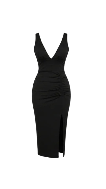 The Seraphina Maxi Dress | Halter Neck Maxi Dress with Open Back & Side Slit