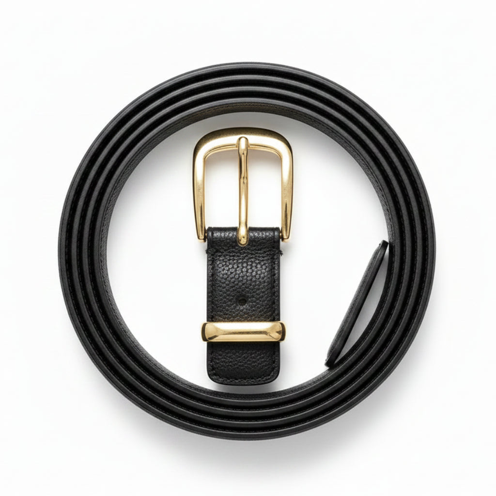 The Almara Belt | Minimal Black Leather Belt