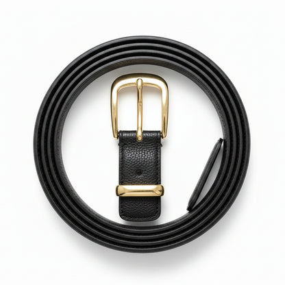 The Almara Belt | Minimal Black Leather Belt