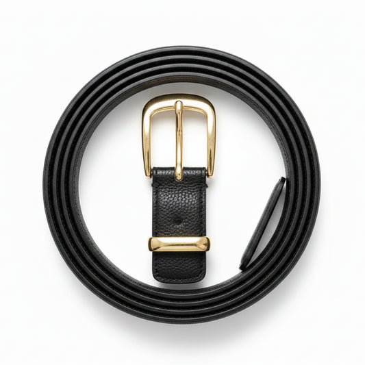 The Almara Belt | Minimal Black Leather Belt