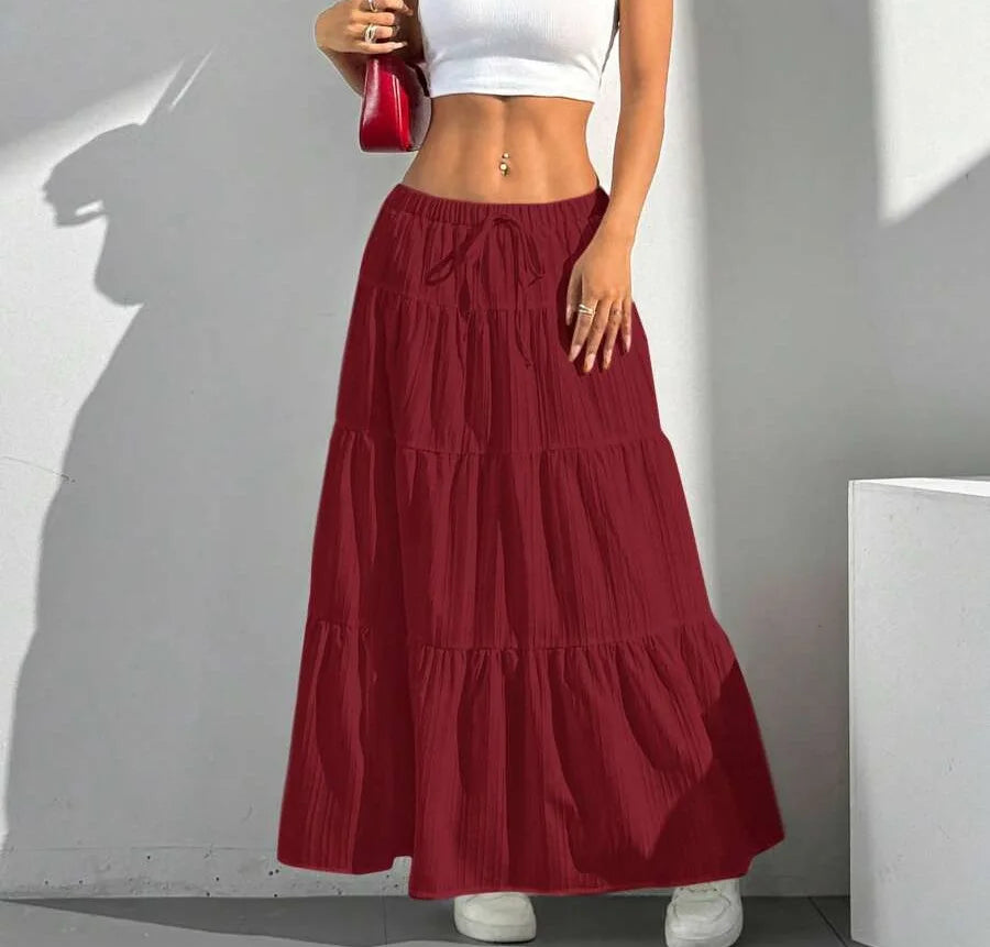 The Madeleine Skirt | Satin High-Waisted Midi