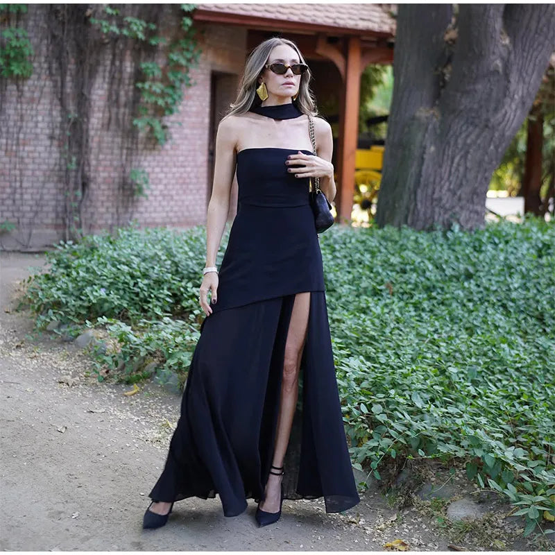 The Valentina Mesh Maxi Dress | Strapless Maxi Dress