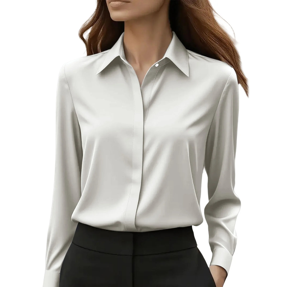 The Scarlett Satin Blouse | Satin Button-Up Blouse
