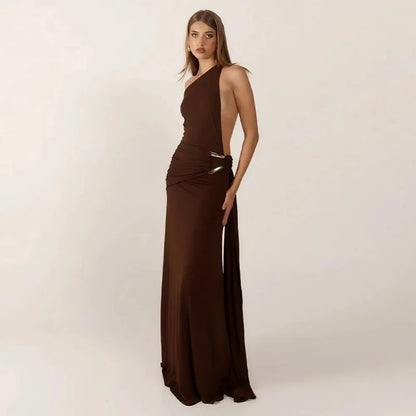 The Vivienne Maxi Dress | One-Shoulder Backless Maxi Dress