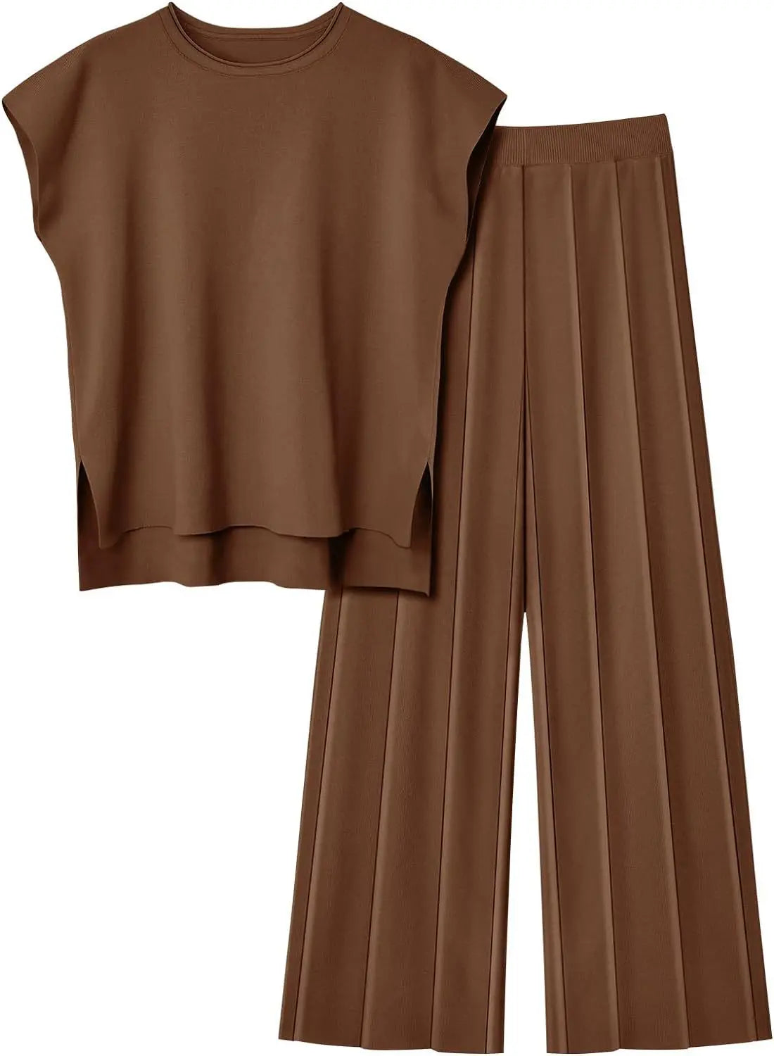 The Monaco Set | Sleeveless Top & Wide-Leg Trousers