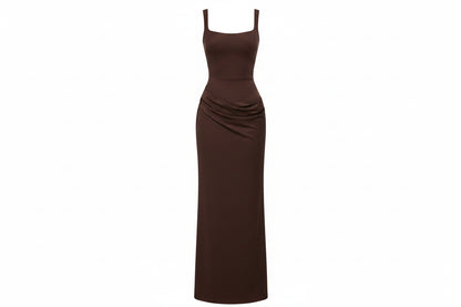 The Genevieve Pleated Midi Dress | Square Neck Midi Dress