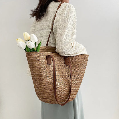 The Riviera Tote | Structured Woven Tote Bag