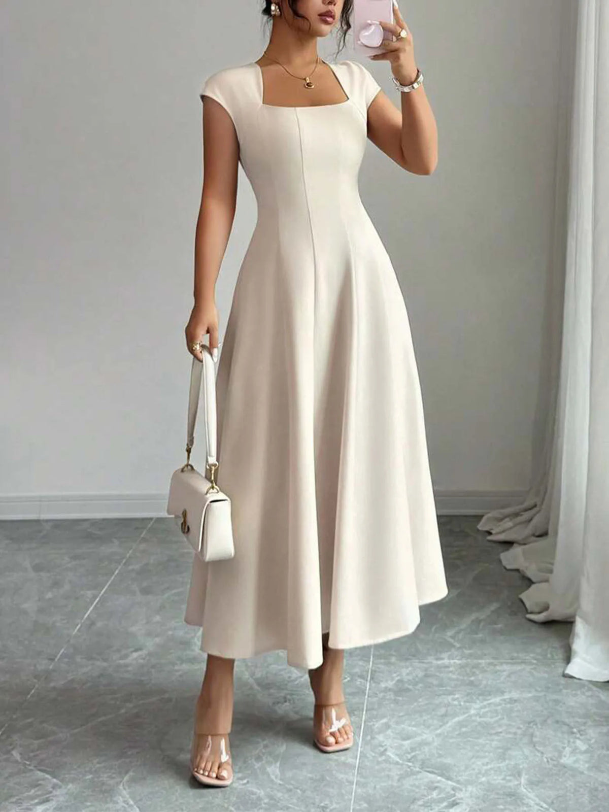 The Eleanor Wrap Midi Dress | A-Line Wrap Midi Dress