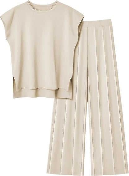 The Monaco Set | Sleeveless Top & Wide-Leg Trousers