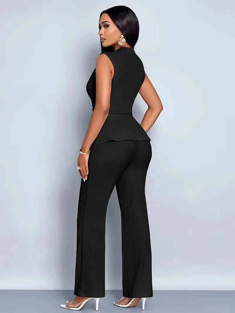 The Colette Vest Set | Sleeveless Vest & Wide-Leg Trousers