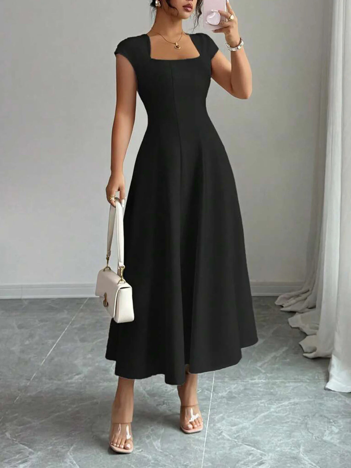 The Eleanor Wrap Midi Dress | A-Line Wrap Midi Dress