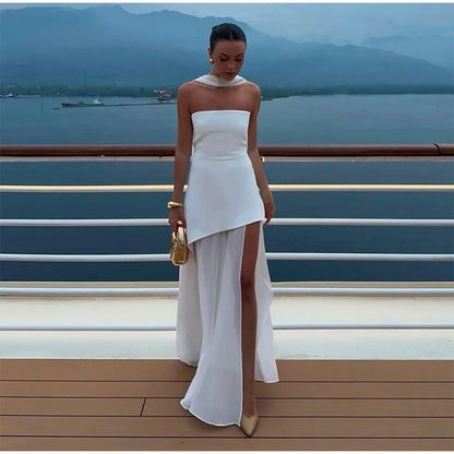 The Valentina Mesh Maxi Dress | Strapless Maxi Dress
