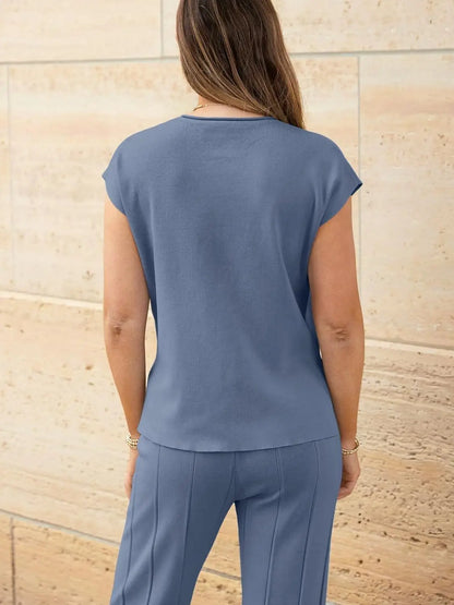 The Monaco Set | Sleeveless Top & Wide-Leg Trousers